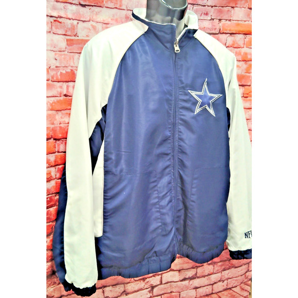 Dallas Cowboys Reversible Coat Mens Large Navy White NFL Football Sports - Picture 6 of 12